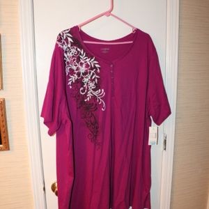 CATHERINES 2X FLORAL TOP NWT